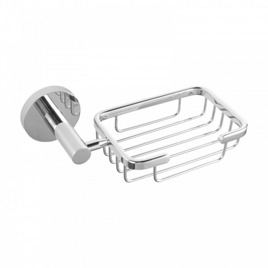 Wall Mounted Euro Pin Lever Round Chrome Soap Holder Stainless Steel